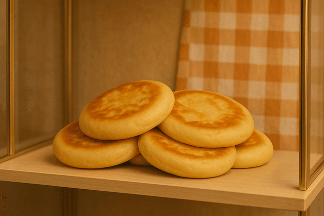 Happy customers enjoying potato cheese bread